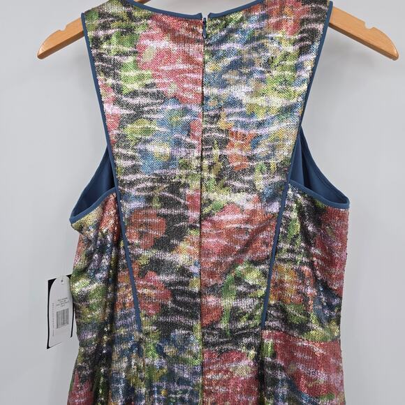 NEW Jessica Simpson Women's Sequin Multicolor Metallic Sheath Dress Size 8 - Picture 7 of 16
